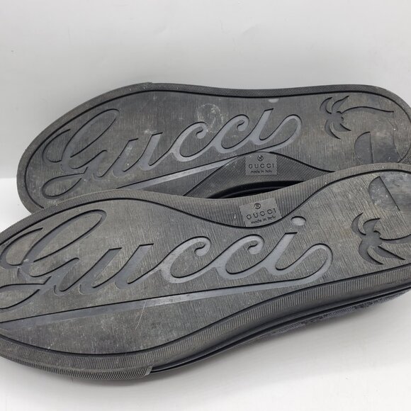 AUTHENTIC GUCCI MENS ORIGINAL GG LOW TOP CANVAS with LEATHER SNEAKERS - Picture 13 of 14